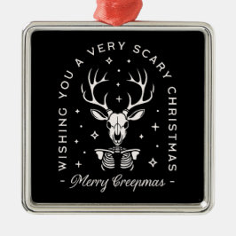 Schwarzes Weihnachtsrentierskelett Ornament Aus Metall