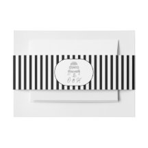 Schwarzes weiß gestreiftes Hochzeits-Bauchband