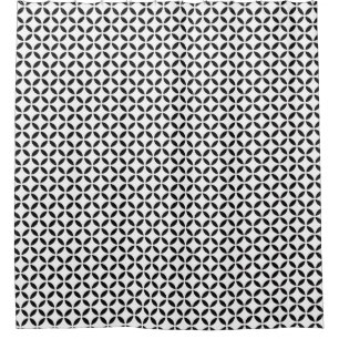 Schwarzes weißes Blumenblatt geometrisches Muster Duschvorhang