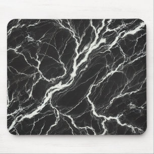 Schwarzes & weißes Marmor Look Glamourös Mousepad