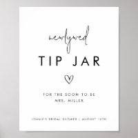 Schwarzes & Weißes Minimalistisches Tip-Geld Glas