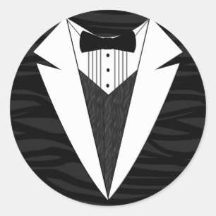 Schwarzes/weißes Smoking Runder Aufkleber