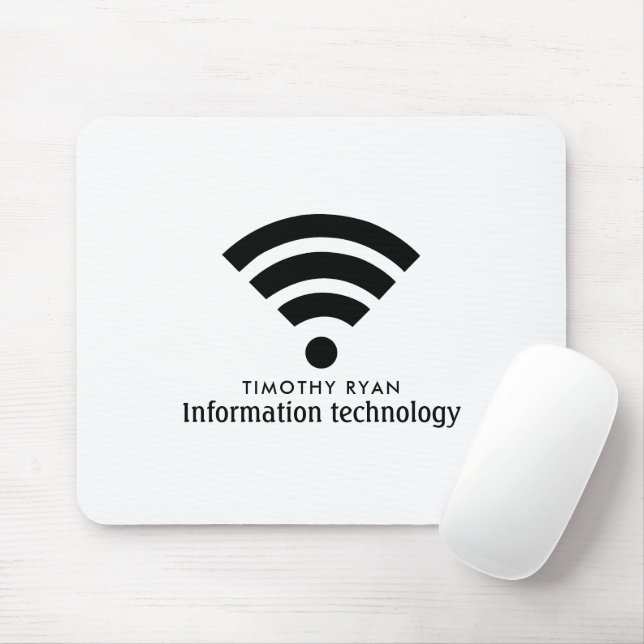 Schwarzes Wi-Fi-Logo, Informationstechnologie, Com Mousepad (Mit Mouse)