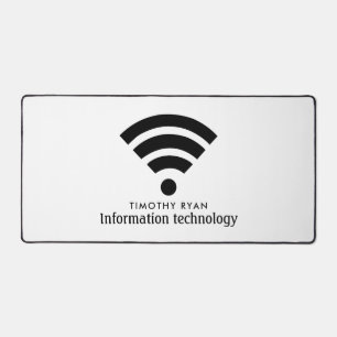 Schwarzes Wi-Fi-Logo, Informationstechnologie, Com Schreibtischunterlage