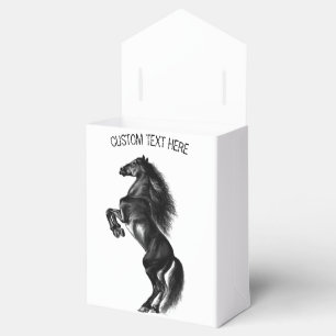 Schwarzes Wild-Pferd - Schwarz-Weiß-Zeichn Geschenkschachtel