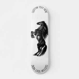 Schwarzes Wild Pferd - Zeichnend - Fügen Sie Ihre Skateboard