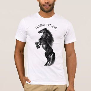 Schwarzes Wild Pferd - Zeichnend - Fügen Sie Ihren T-Shirt