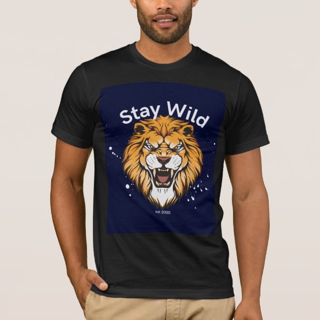 schwarzes Wild-T-Shirt T-Shirt (Vorderseite)