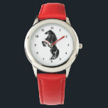 Schwarzes Wildpferd Armbanduhr<br><div class="desc">Von MIGNED Gezeichnet Mustang Horses Upright Black Wild Horse Watches - individuell anpassbar</div>