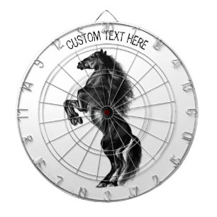 Schwarzes Wildpferd - Schwarzweiß Zeichnend Dartscheibe