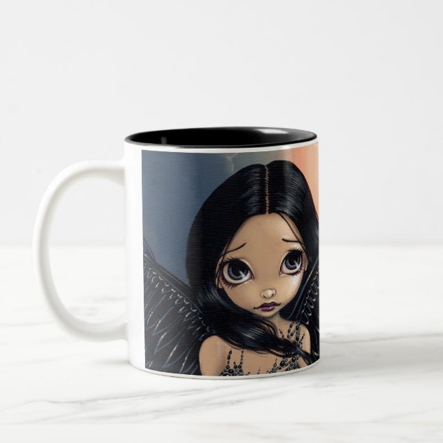 "Schwarzes Winged Engels-" Tasse (Links)