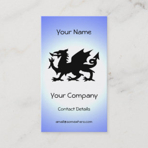 Schwarzes Winged Wales-Drache gegen blauen Himmel Visitenkarte