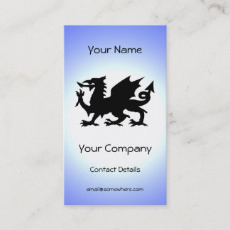 Schwarzes Winged Wales-Drache gegen blauen Himmel Visitenkarte