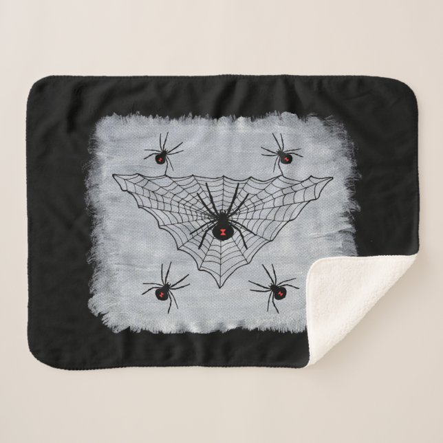 Schwarzes Witwe Spinnen Rotes Hourglas im Web auf  Sherpadecke (Vorderseite (Horizontal))