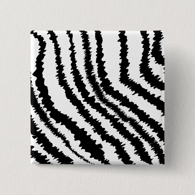 Schwarzes Zebra-Druck-Muster Button (Vorderseite)