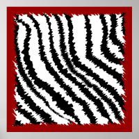 Schwarzes Zebra Print Muster auf Deep Red.