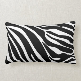 Schwarzes Zebradruckmuster Lendenkissen
