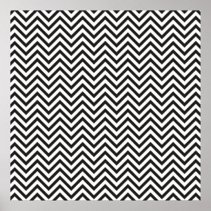 Schwarzes Zickzack Muster Poster