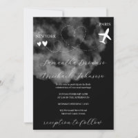 Schwarzes Zielflugzeug Flug ins Ausland Hochzeit