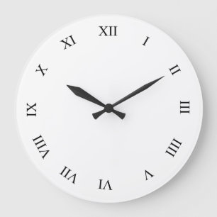 Schwarzes Zifferblatt mit römischen Zahlen Wanduhr