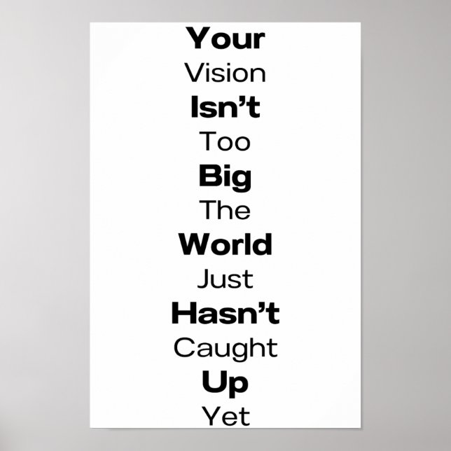 Schwarzes Zitat Poster Print #1 (Vorne)