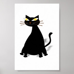 Schwarzfettkatze Poster