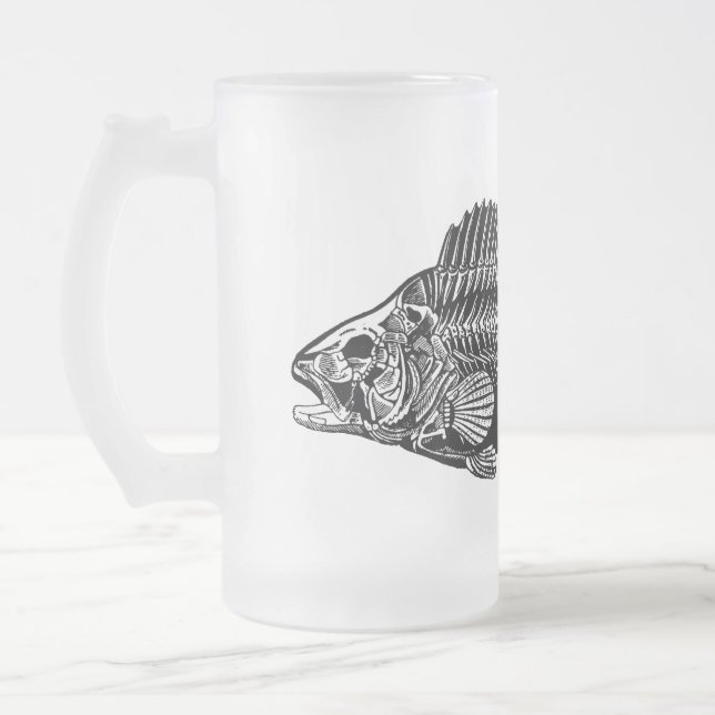 Schwarzfisch-Vater-Tag Mattglas Bierglas (Links)
