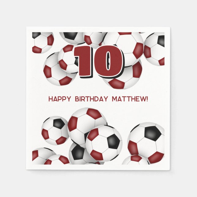 Schwarzfußball Kindergeburtstag Party Serviette (Vorderseite)