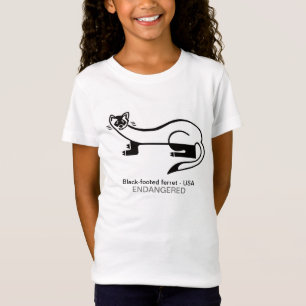 Schwarzfüßer FERRET - gefährdete Tiergrafik T-Shirt