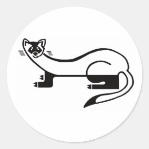 Schwarzfüßer FERRET - Tierliebhaber - gefährdet - Runder Aufkleber