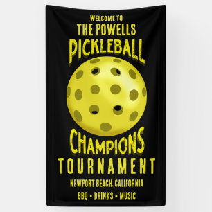 Schwarzgelbe Pickleball-Turnier Banner