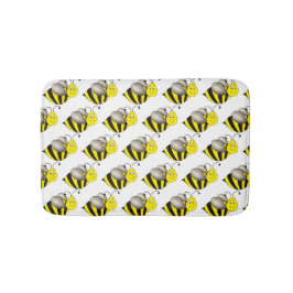 Schwarzgelber Cartoon Biene Hummel Honeybee Badematte