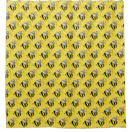 Schwarzgelber Cartoon Biene Hummel Honeybee Duschvorhang