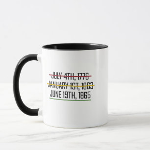 Schwarzgeschichte des Junetezehnten Unabhängigkeit Tasse