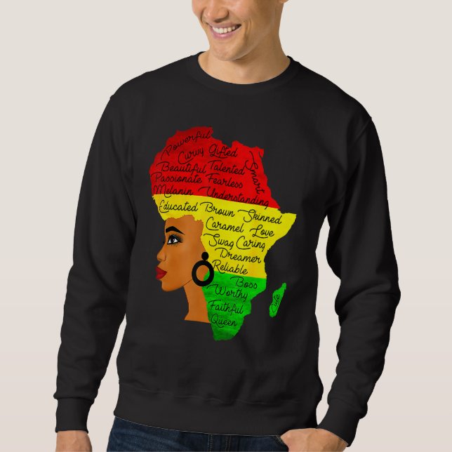 Schwarzgeschichte Monat Afrika Haare Word Afro Sweatshirt (Vorderseite)