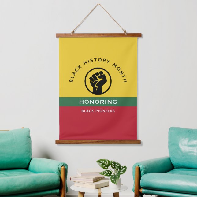 Schwarzgeschichte Monat Afrikanisch-amerikanischer Wandteppich Mit Holzrahmen (Wohnzimmer)