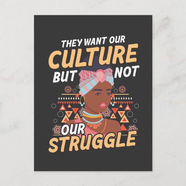 Schwarzgeschichte Monat Afrikanische Amerikanerinn Postkarte (Vorderseite)
