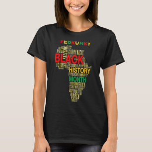 Schwarzgeschichte Monat Afrikanische Karte Afrika T-Shirt
