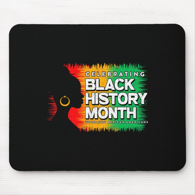 Schwarzgeschichte Monat Afro Amerikanische Junetee Mousepad (Vorne)