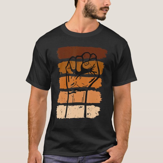 Schwarzgeschichte Monat Fest Schwarzer Power Afrik T-Shirt (Vorderseite)