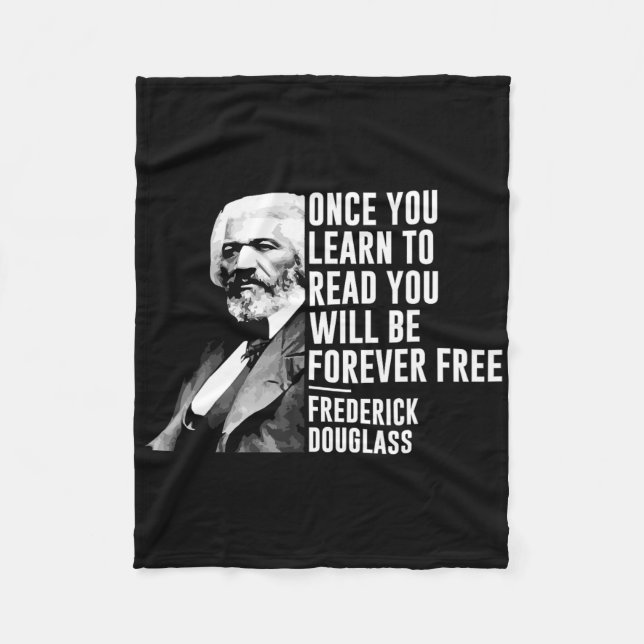 Schwarzgeschichte Monat Frederick Dougl Quote Blm Fleecedecke (Vorderseite)