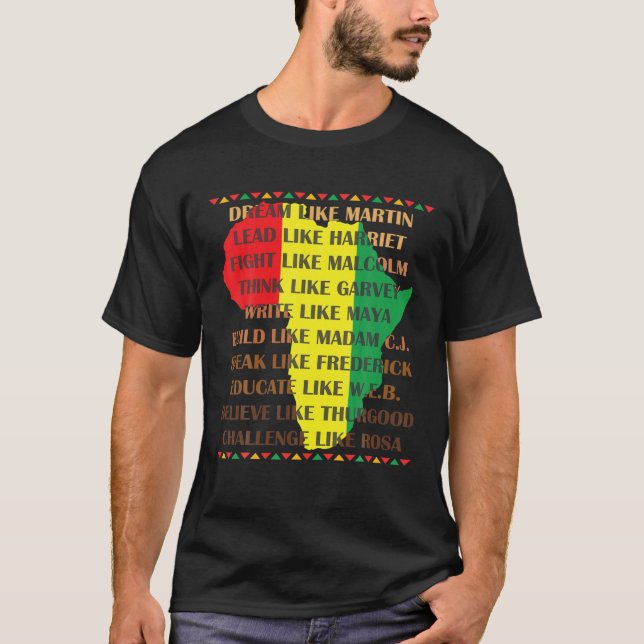 Schwarzgeschichte Monat Melanin Pride Africa Ameri T-Shirt (Vorderseite)