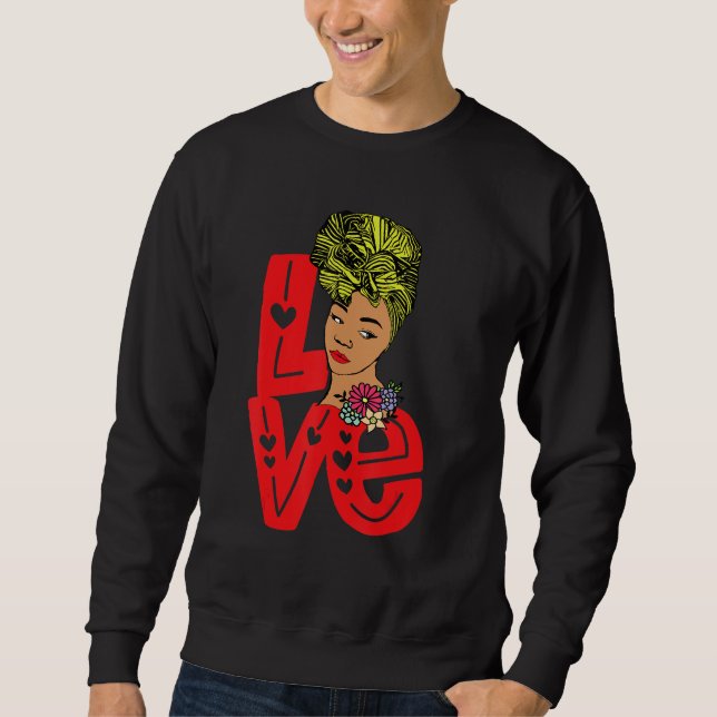 Schwarzgeschichte Monat Pajama Liebe Afrikanischer Sweatshirt (Vorderseite)
