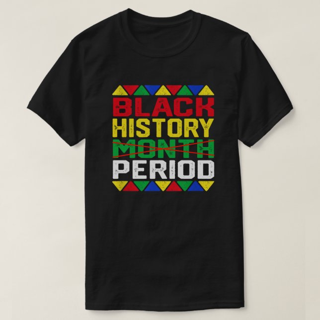 Schwarzgeschichte Monatszeit Afrikanischer Stolz T-Shirt (Design vorne)