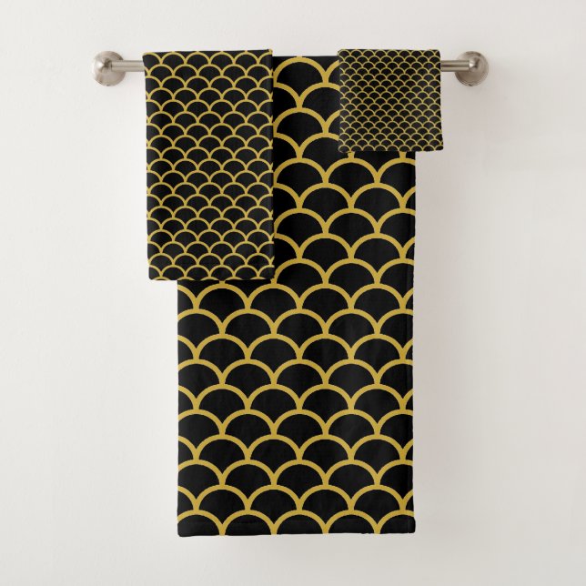 SCHWARZGOLD MERMAID THEMA BADEZIMMER TOWEL SET (Insitu)