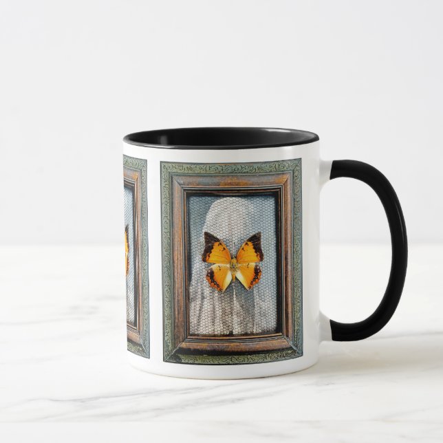 Schwarzgrenzenlose Anklagen Schmetterling-Kaffeepa Tasse (Rechts)