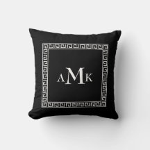 Schwarzgriechischer Schlüssel | Mit Monogramm Kiss