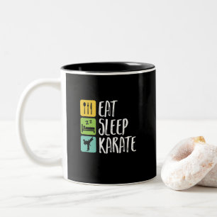Schwarzgürtel-Kampfkünste Ess-Schlaf Zweifarbige Tasse