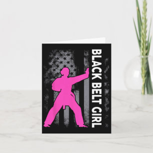 Schwarzgürtel Mädchen Karate Jiu Jitsu Taekwondo M Karte