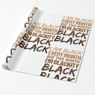 Schwarzheit Schwarz jeden Monat schwarze Geschicht Geschenkpapier